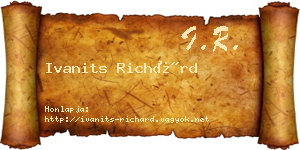 Ivanits Richárd névjegykártya